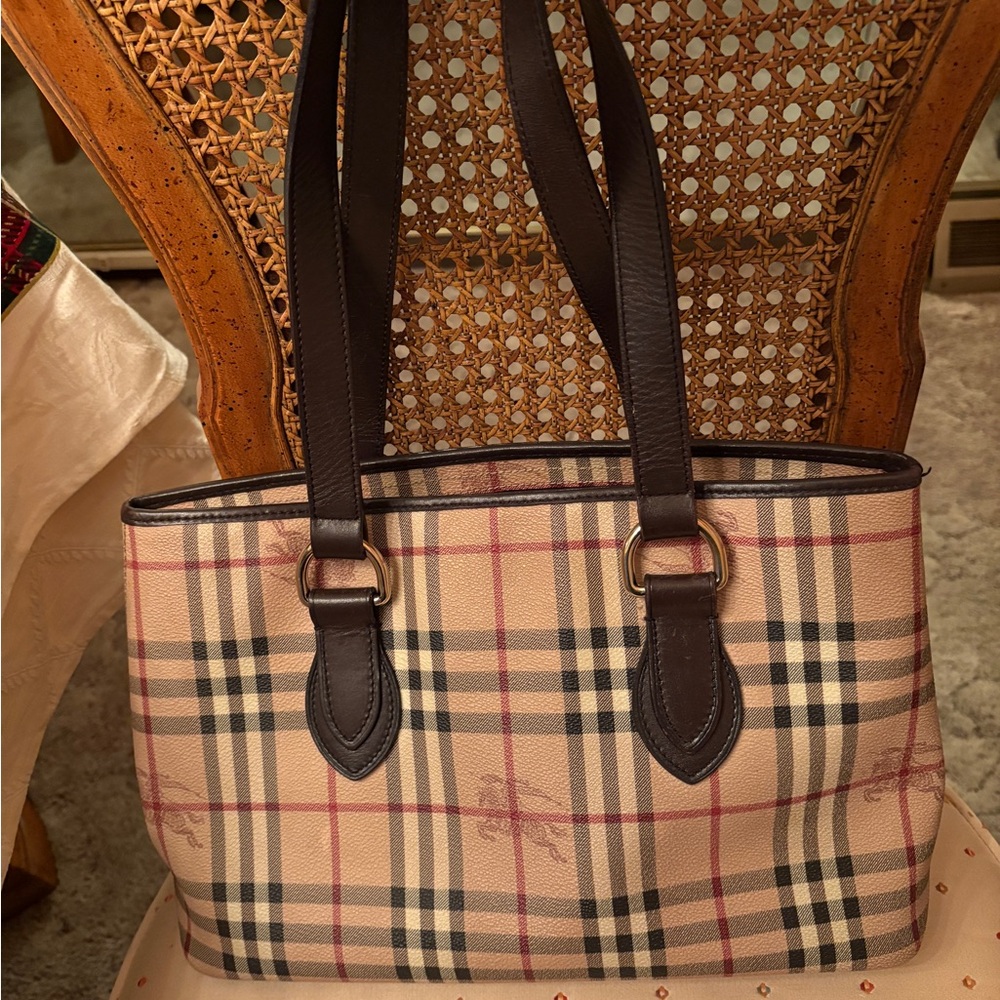 Burberry Tan and Brown Checkered Women's Bag